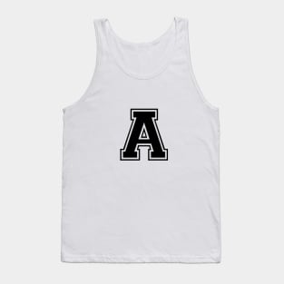 Initial Letter A - Varsity Style Design - Black text Tank Top